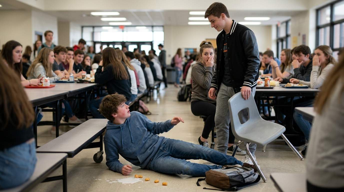 I still feel the cafeteria floor after they pulled my chair.