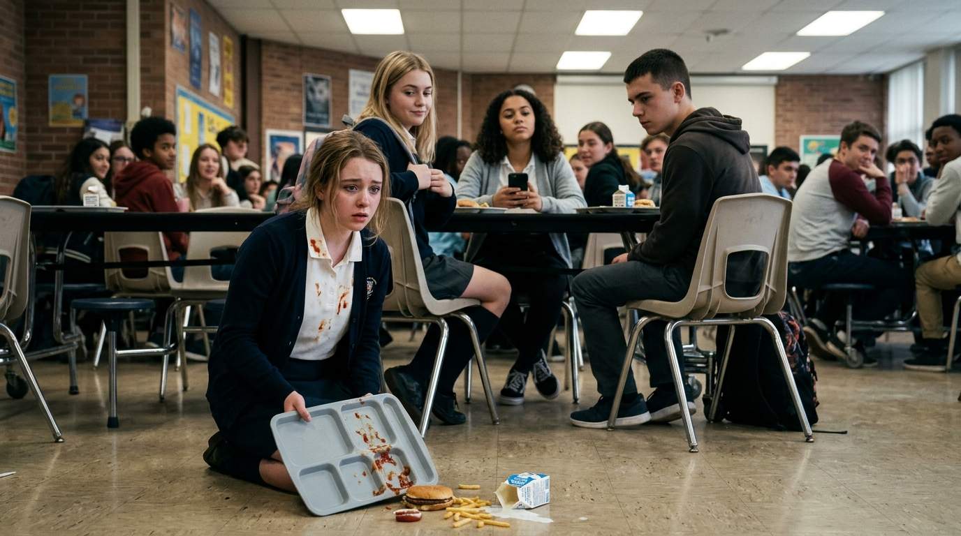 My lunch tray exploded in front of everyone.