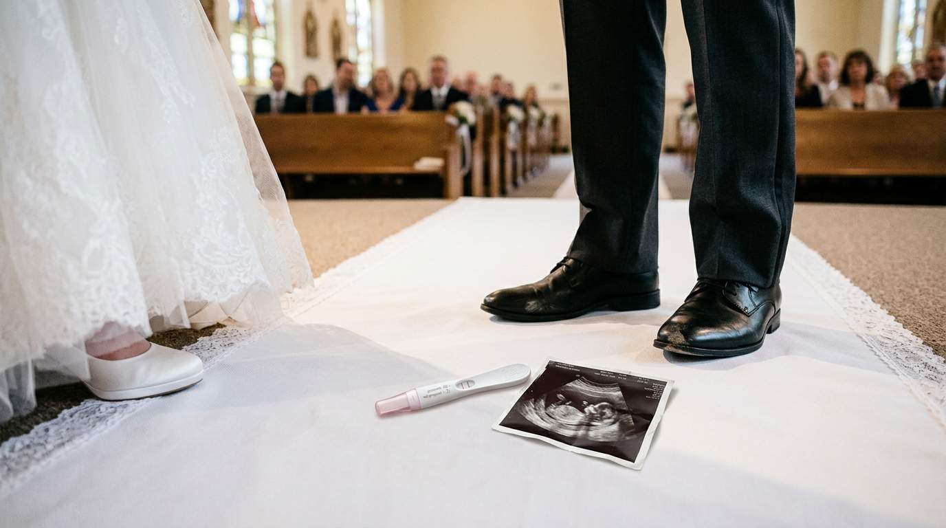 My wedding stopped dead when my fiancé tripped on the aisle, and a shocking secret spilled out.
