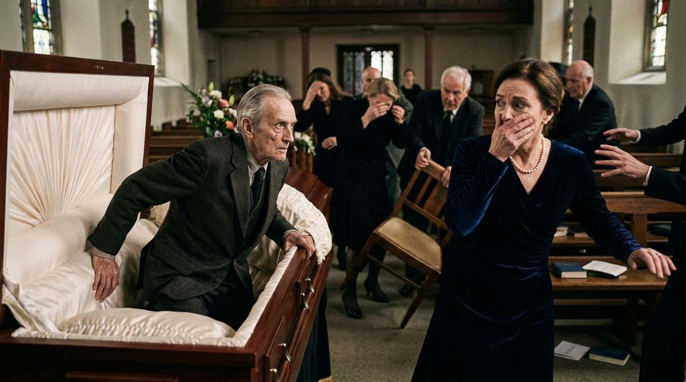 Inheritance Battle Shattered: Wealthy Patriarch Awakens at His Own Funeral, Exposing Decades of Family Secrets