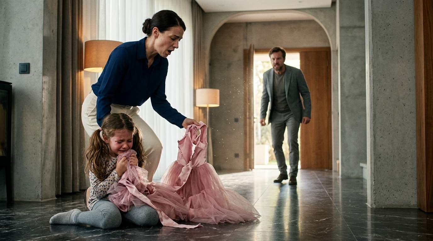 Daddy's Fury: He Caught His New Wife Shredding His Daughter's Treasured Dress – A Hidden Family Drama Uncovers a Deeper Betrayal.