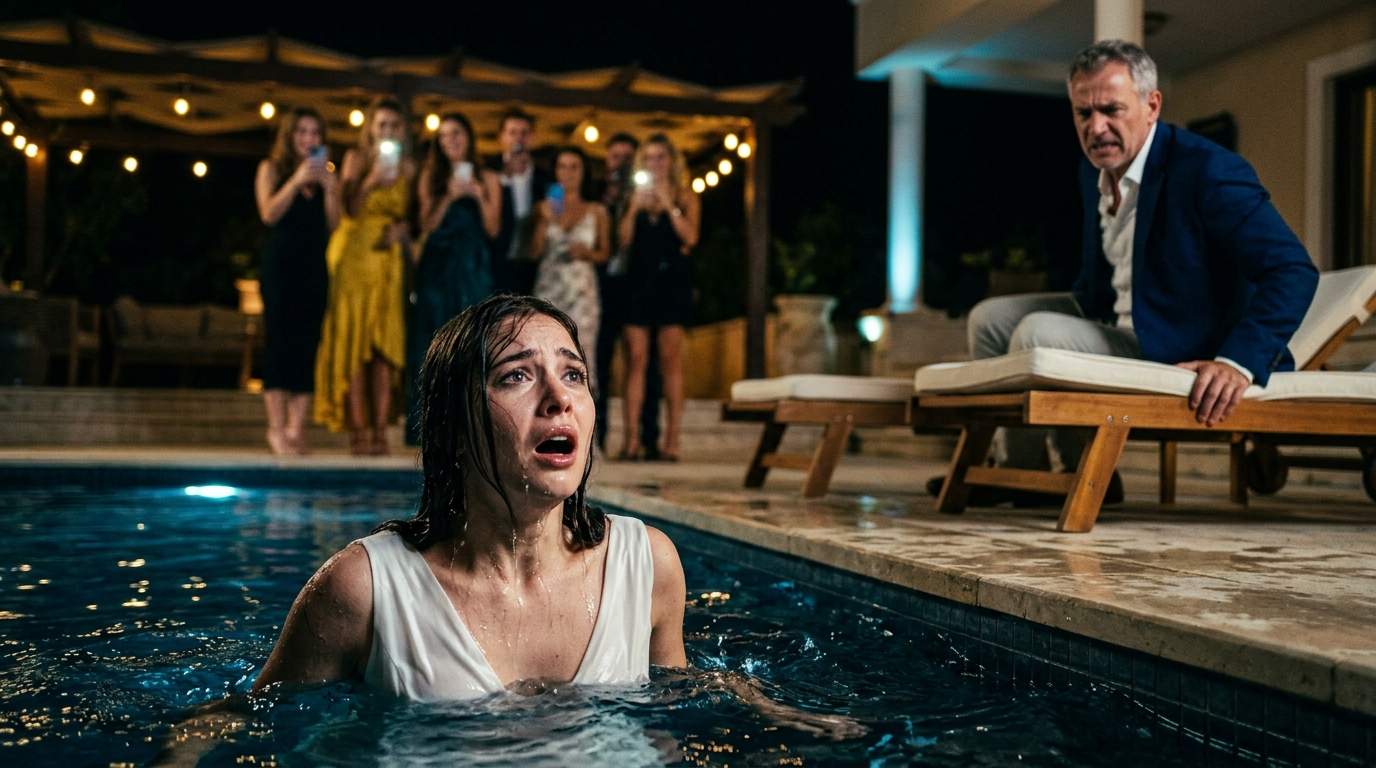 Elite Pool Party Shocker: Socialite's Cruel Shove Exposes Secret At Luxury Villa