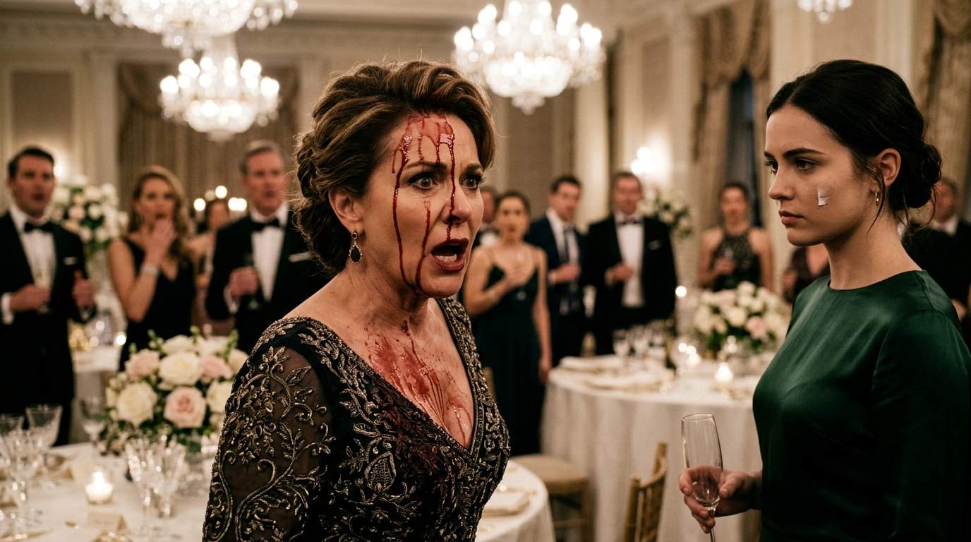High society shocker: Elite socialite's salad attack backfires spectacularly at charity gala, igniting a bitter family feud.