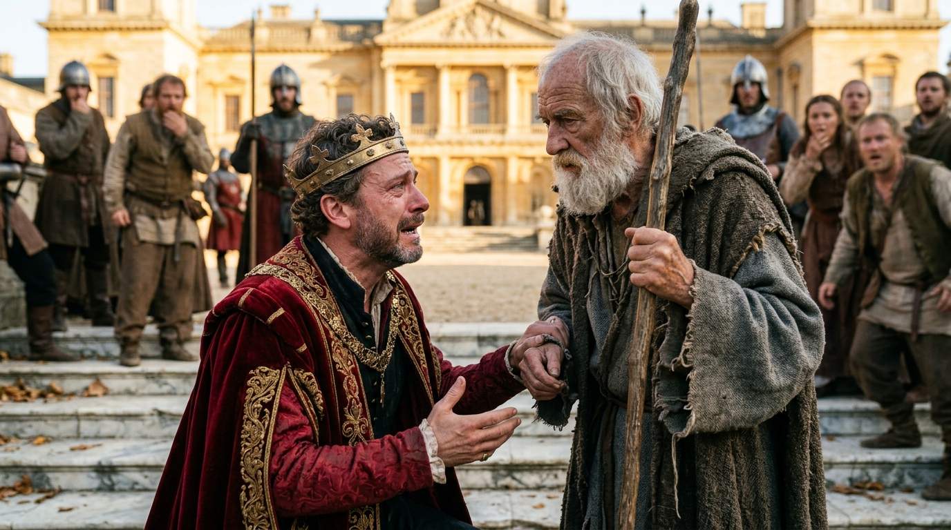 Royal Scandal: King's Shocking Kneel Before Beggar Reveals Hidden Past and Monarchy Secrets!