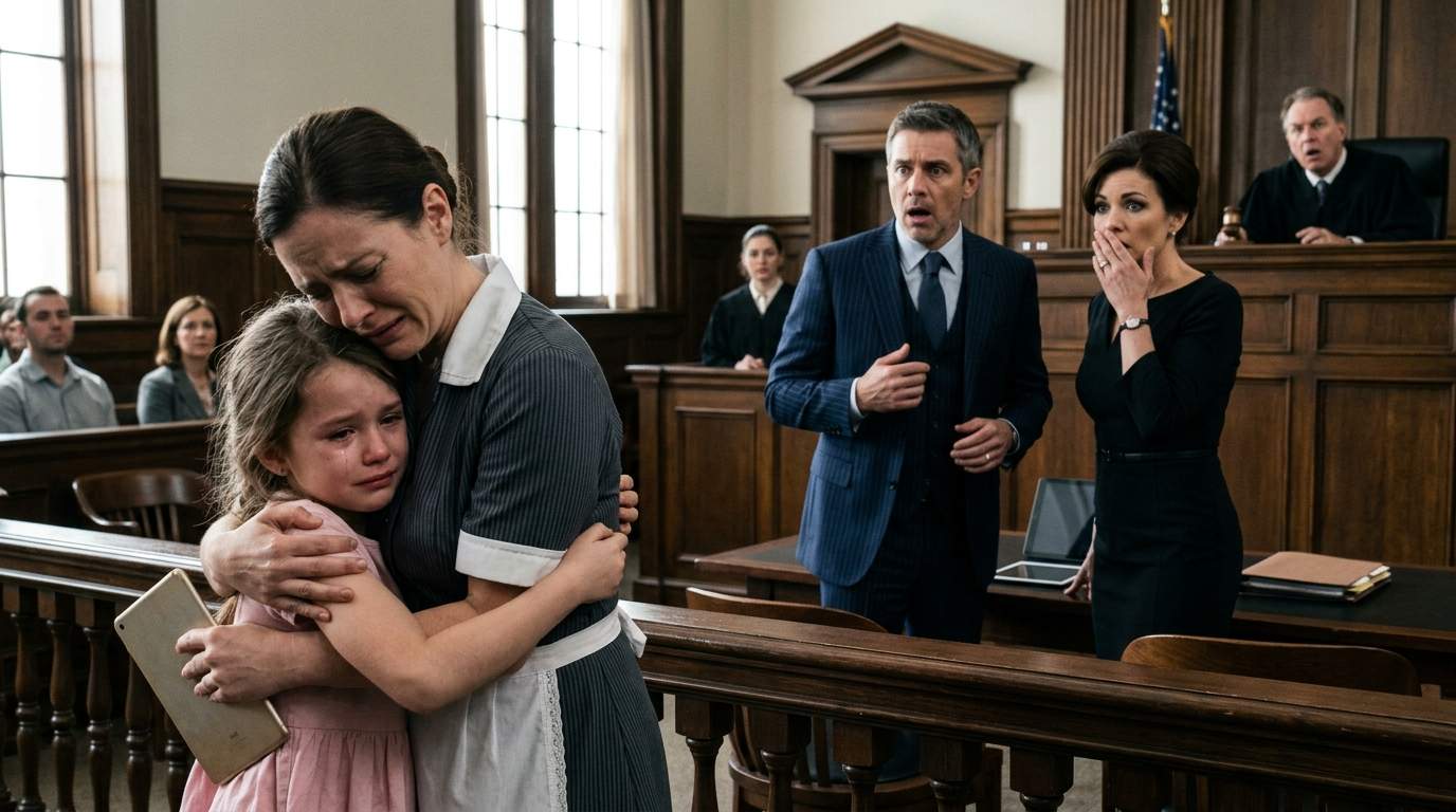 Little Girl's Plea Stops Courtroom Drama Mid-Verdict, Unveiling a Buried Family Secret Connected to a Massive Corporate Scandal.