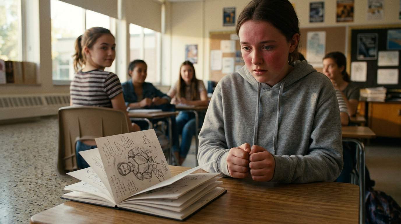 I still cringe thinking about my journal flying open in Mrs. Davies' class.