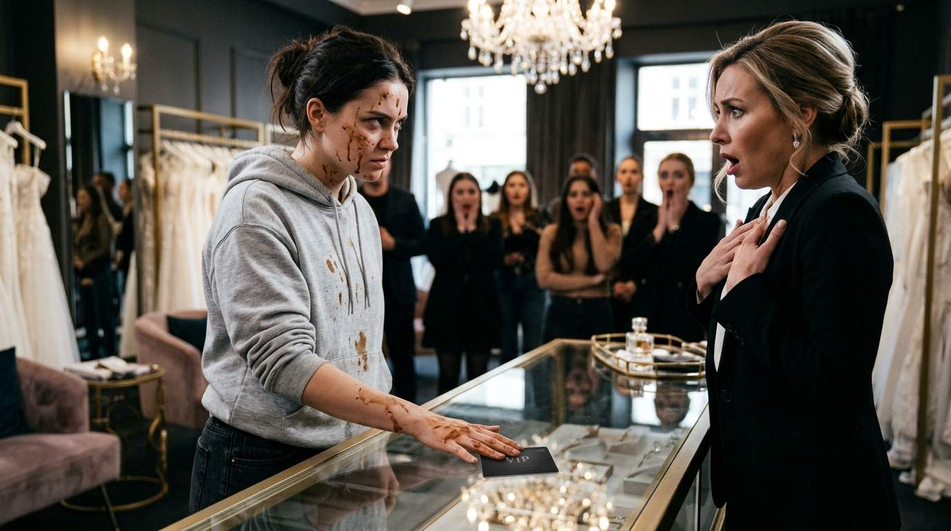 Saleswoman’s Coffee Attack on “Poor” Shopper Backfires Instantly: Luxury Bridal Boutique Humiliation Sparks Viral Billionaire Revenge Drama.