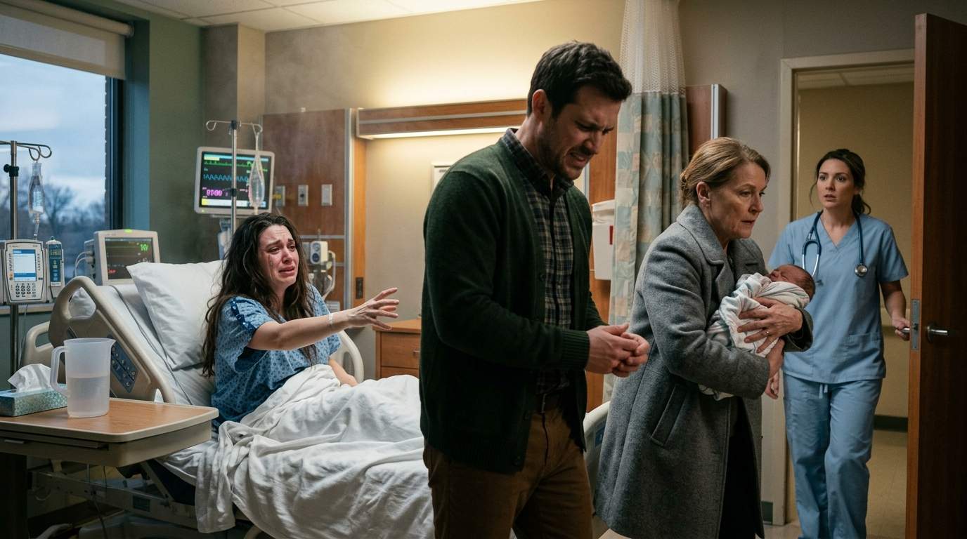Maternity Ward Mayhem: Shocking Betrayal as Husband and MIL Attempt to Seize Newborn Amidst Family Drama