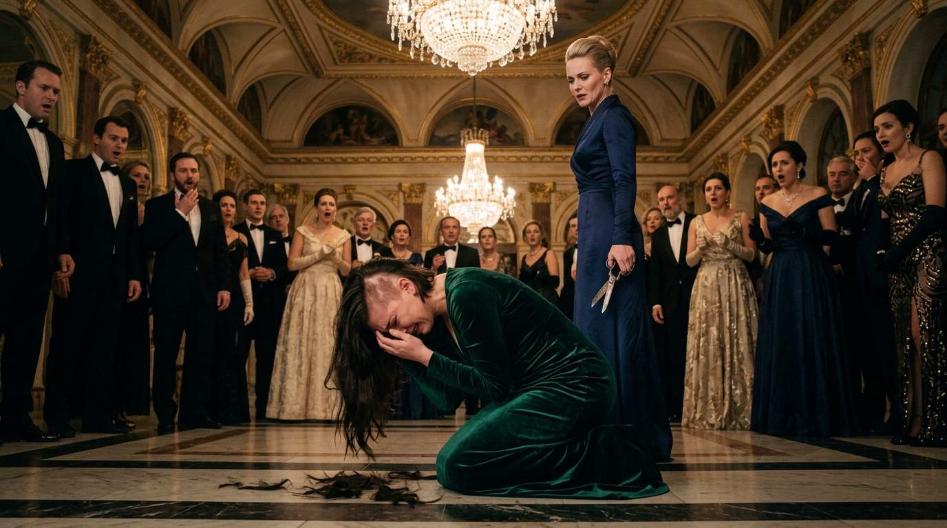 Public Humiliation at Grand Ball: Her Iconic Hair Was Severed, Revealing a Tycoon's Fiancée's SHOCKING Secret