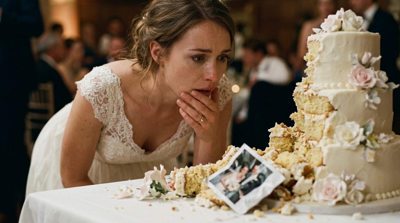 The wedding cake crashed, revealing a hidden message that stopped my fiancé's heart, and mine.
