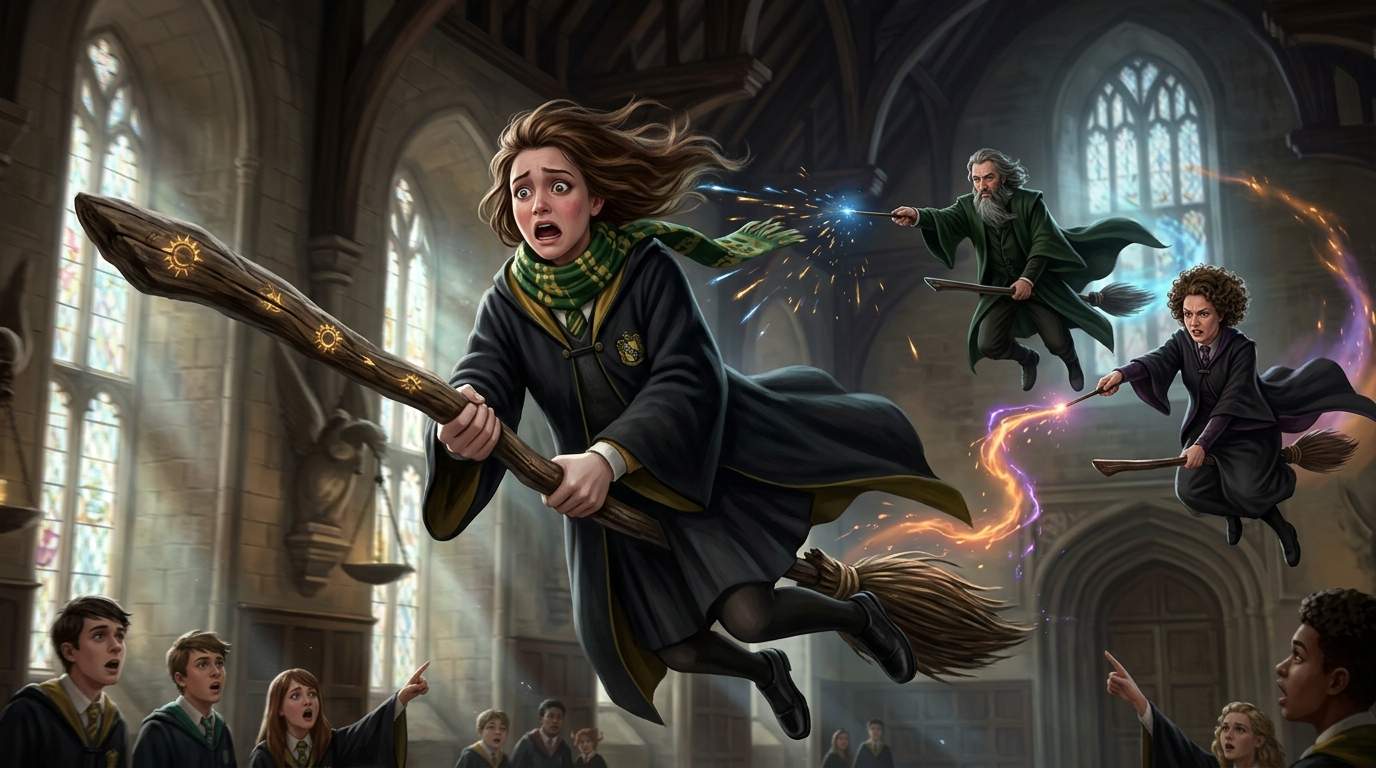 TERROR IN THE SKY: Hogwarts First-Year's Out-of-Control Broomstick Reveals Shocking Ancient Magic Secret!