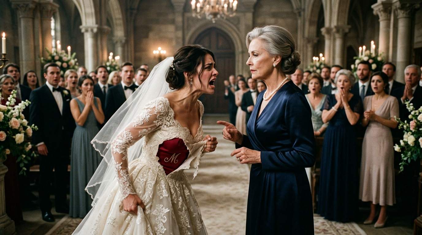 Bridal Rage Erupts As Tiny Tear In Luxury Gown Exposes Shocking Wedding Secret, Matriarch Halts Ceremony In Viral Scandal.