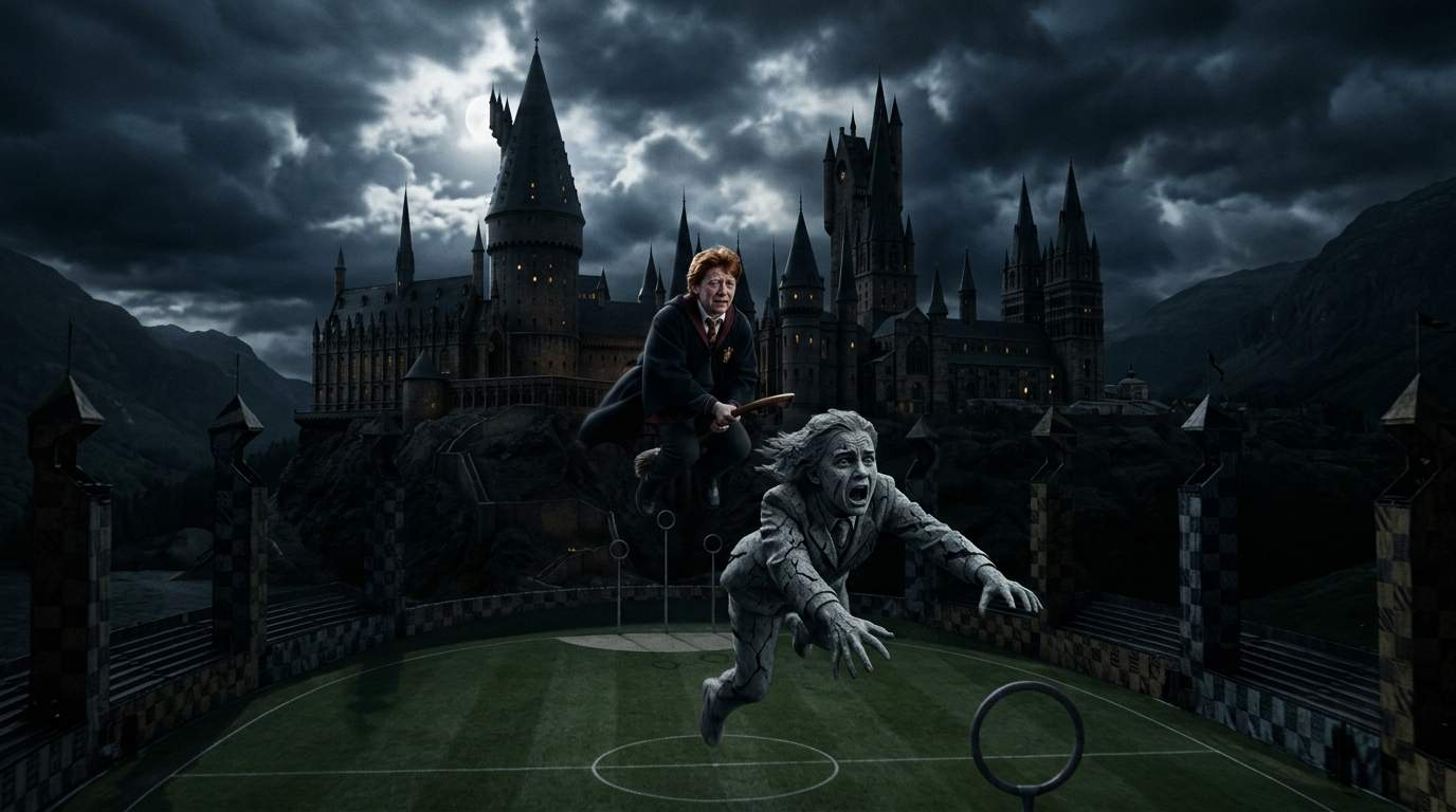 Hogwarts Dark Magic Scandal: Prefect Turned to Stone, Floats Into Sky!
