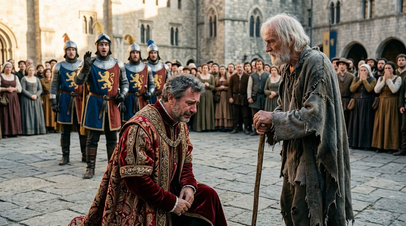 Royal Ceremony STUNNED: King Kneels Before Beggar, Unveiling Kingdom's Dark Secret. You Won't Believe the Unforeseen Twist in This Medieval Mystery!