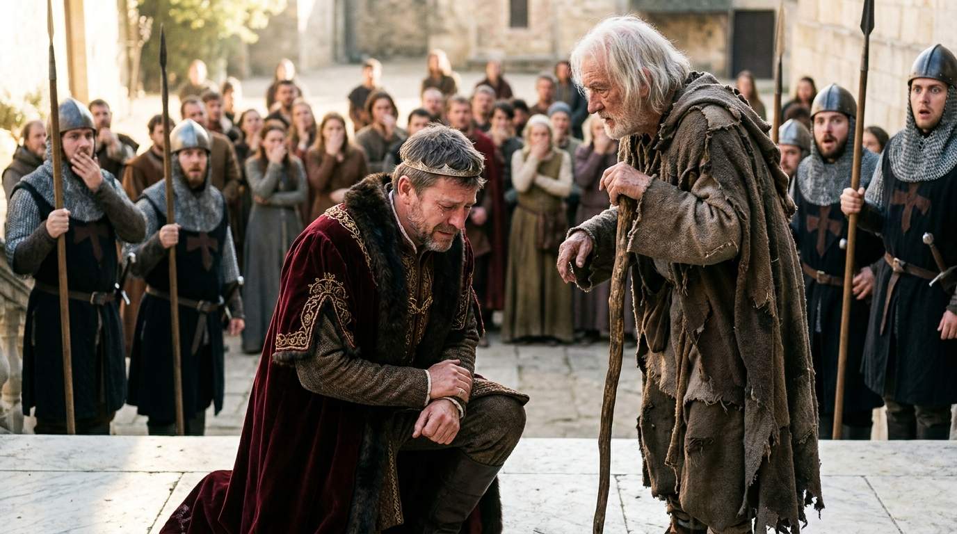 SHOCKING Royal Ceremony: King STUNS Kingdom by Kneeling Before a Beggar – The Kingdom's Ancient Curse Revealed?