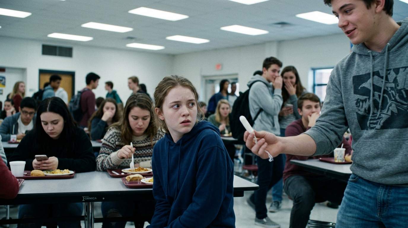 The tampon that rolled across the cafeteria floor.