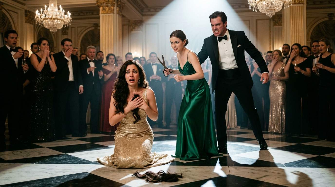 Billionaire Fiancé's Bride Targeted: SOCIETY SCANDAL Erupts As Rival SLICES Her Hair Mid-Speech at Gala, Exposing Dark Corporate Revenge Plot!