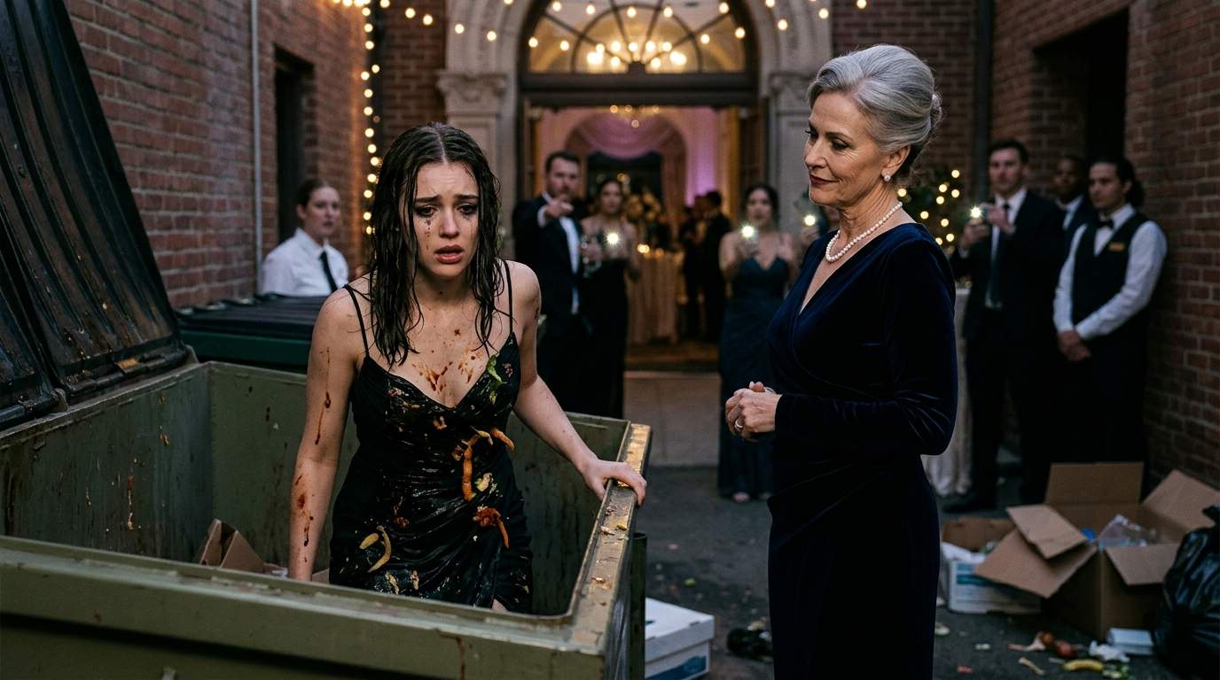 Society Queen Humiliates Young Woman In Trash Bin: Hidden Revenge Unveiled At Elite Ball.