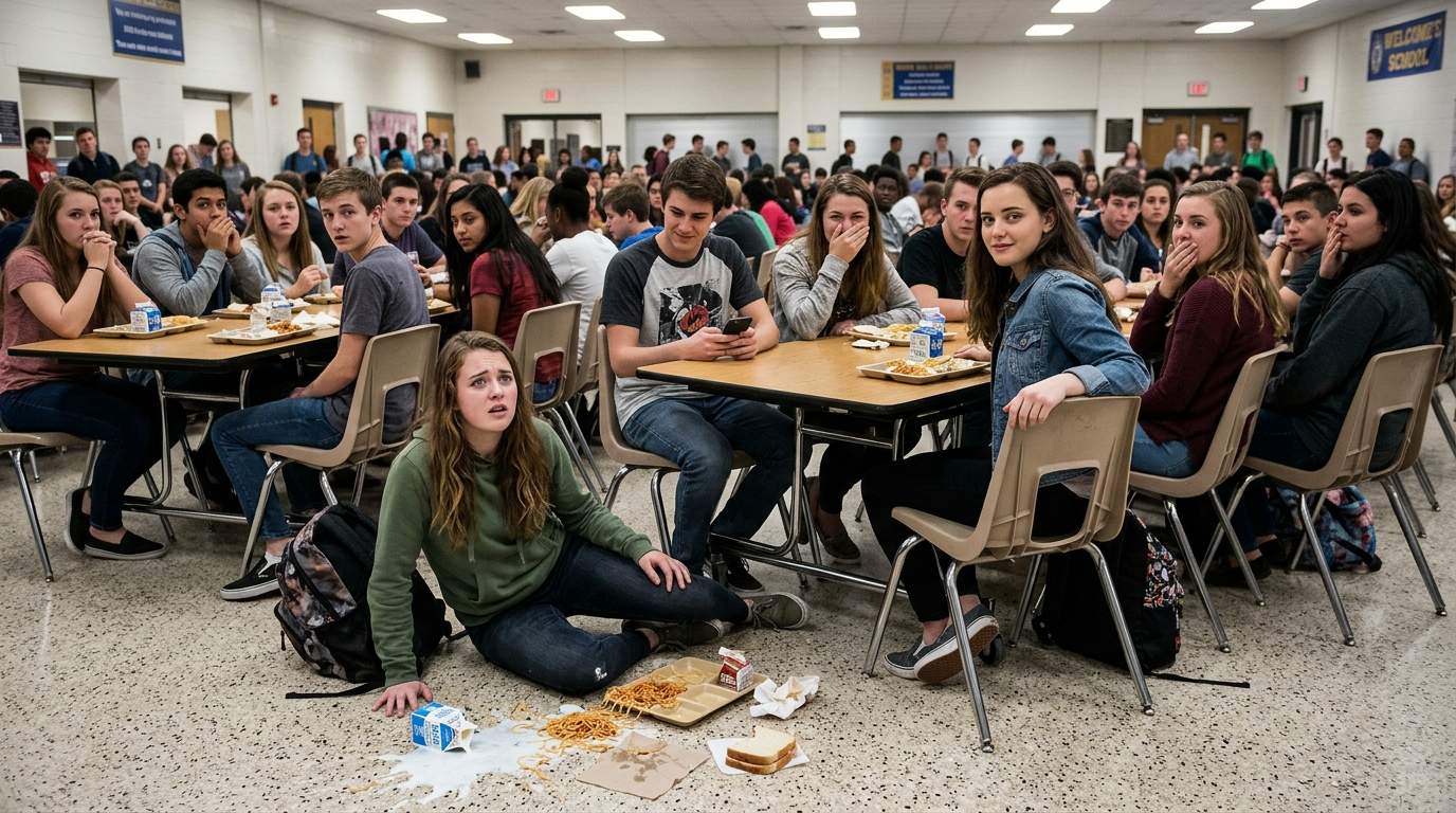 My 'friend' pulled the chair, and I hit the cafeteria floor.