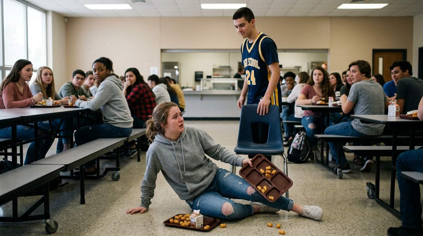 The day my 'friend' pulled my chair out at the cafeteria table.