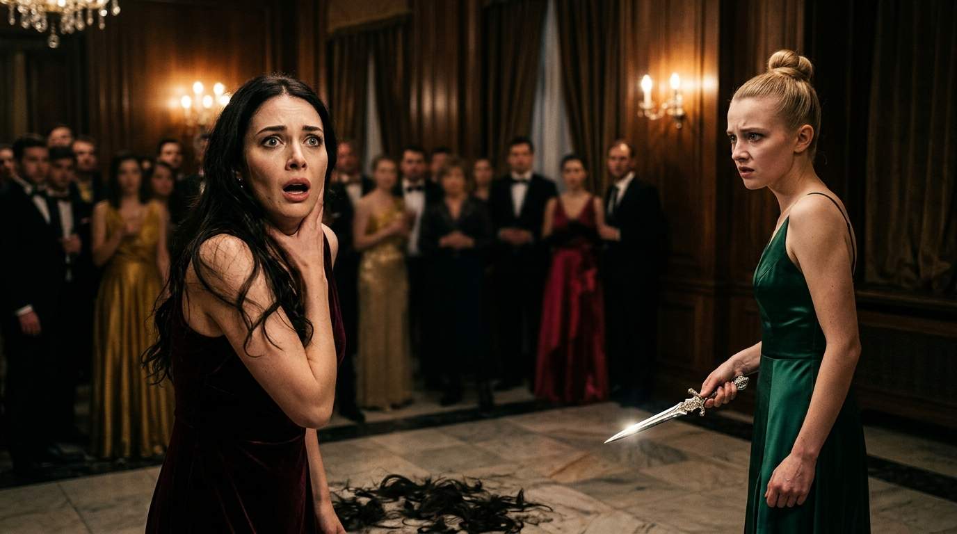 Gala Nightmare: Heiress's Hair SAVAGELY Cut Mid-Speech by DESPERATE Rival! Tycoon Fiance's SHOCKING Entrance!