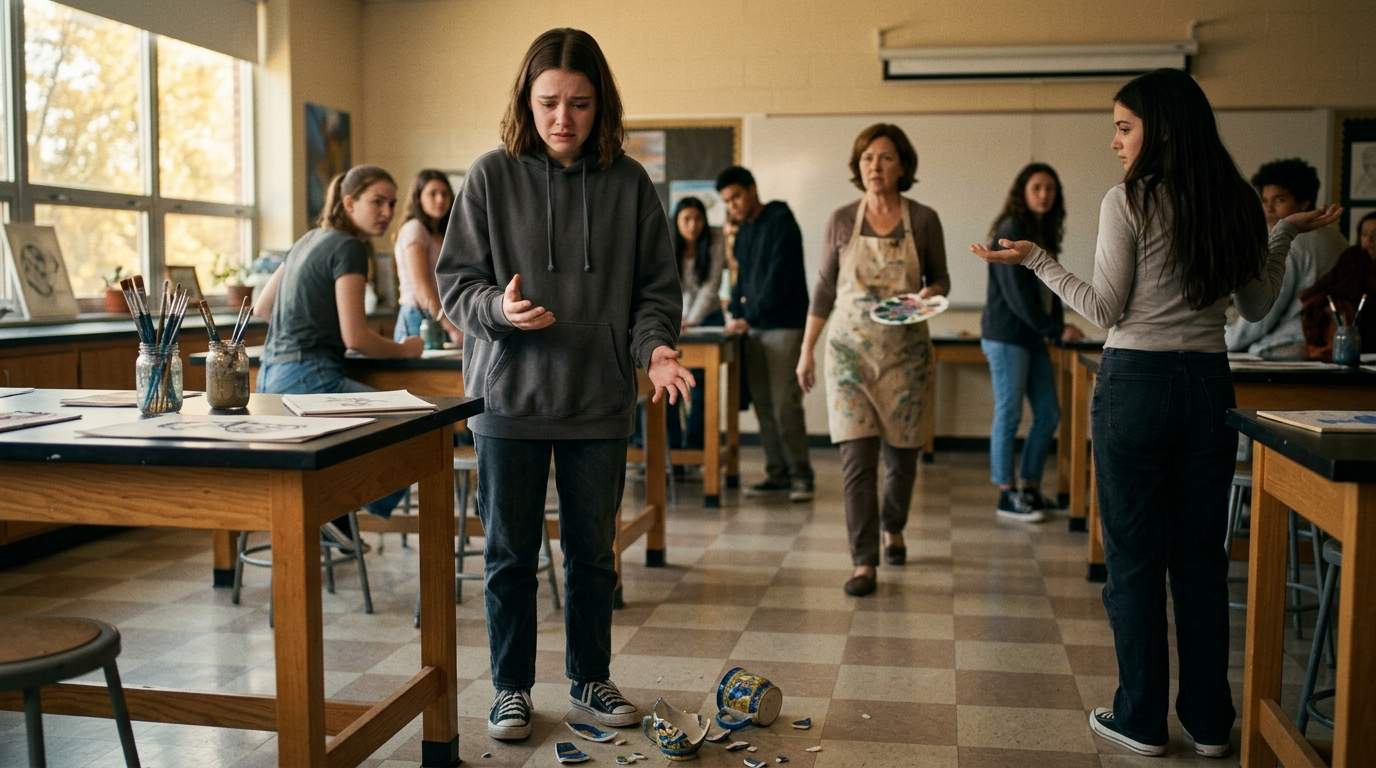 I watched my art project shatter in front of everyone because of her.