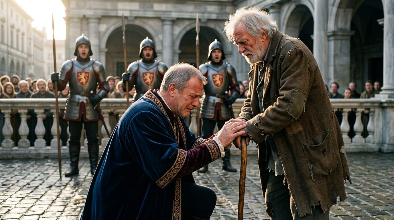 Royal Palace STUNNED: King Kneels Before Beggar, Unveiling a SHOCKING Secret Identity!