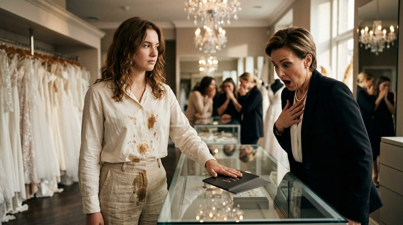 Saleswoman Publicly Humiliates Quiet Shopper in Luxury Bridal Store, Then Her Mysterious Black Card Drops a Jaw-Dropping Twist.