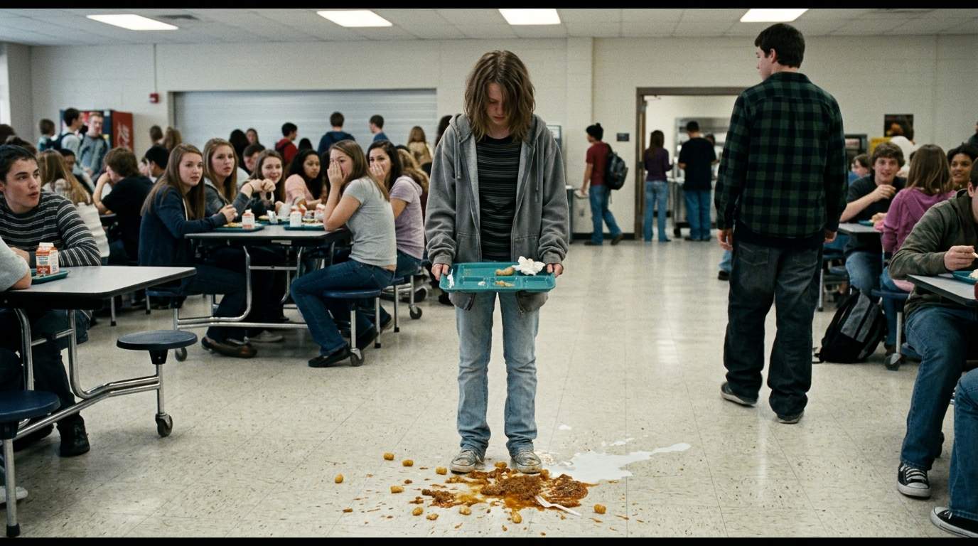 The cafeteria floor swallowed my lunch, and my pride.