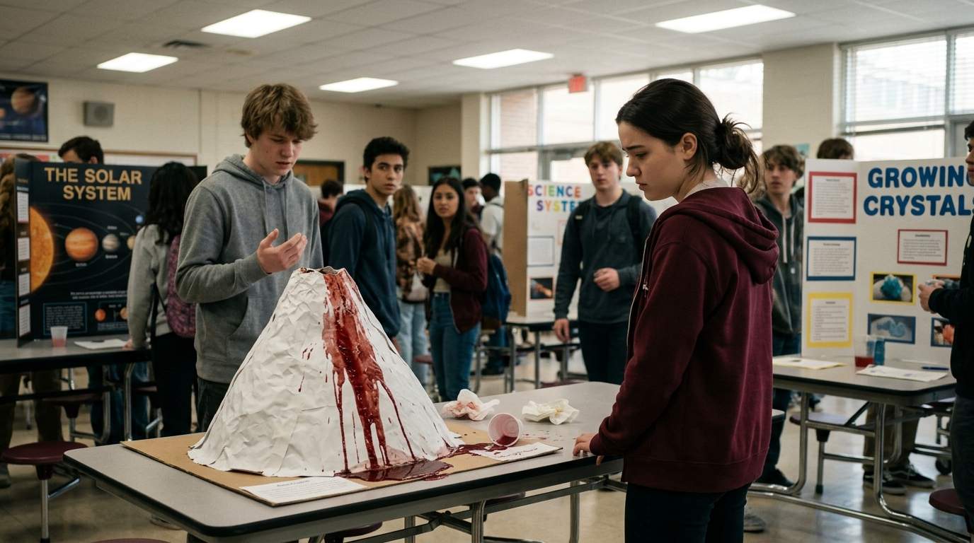 The day my clumsy hand ruined Chloe's science fair dream.