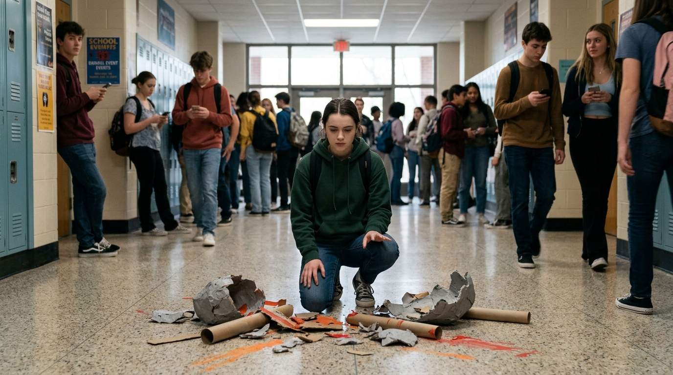 I still think about my collapsed art project in the main hall.