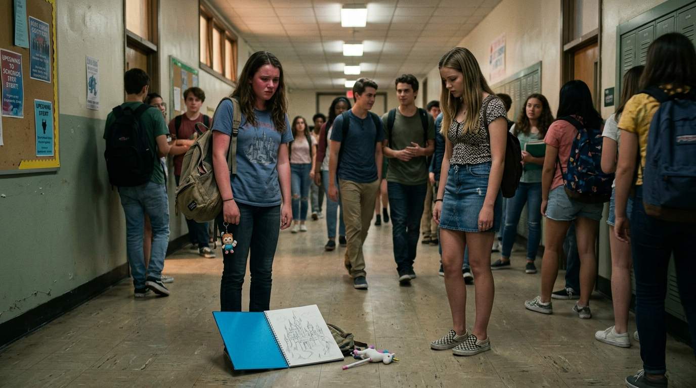 My Secret Sketchbook Spilled Out in the Crowded Hallway