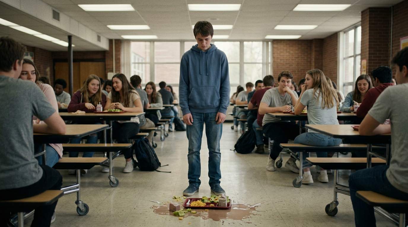 The day my lunch tray became a public spectacle on the cafeteria floor.