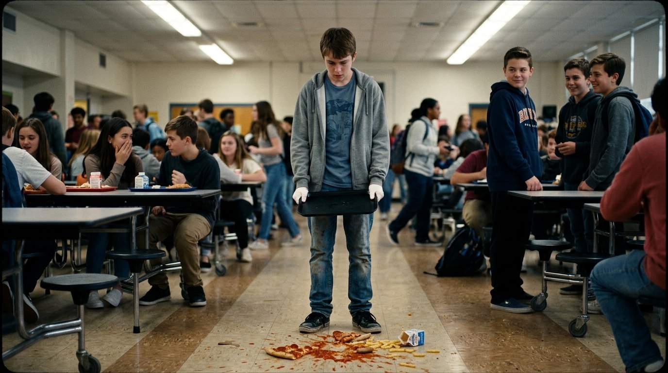 That cafeteria moment with my lunch tray.