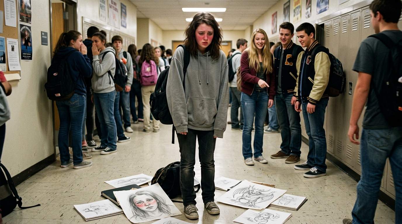 My sketchbook exploded in the hallway.