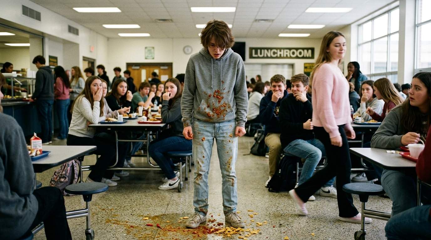 I still feel the cafeteria chili soaking into my new jeans.
