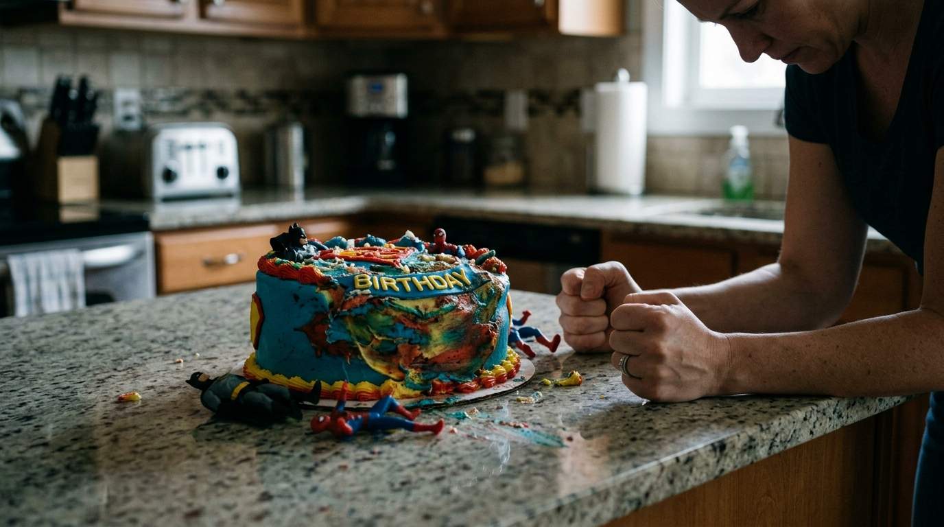 I caught my ex and his new girlfriend desecrating my son's birthday cake, just as guests arrived.
