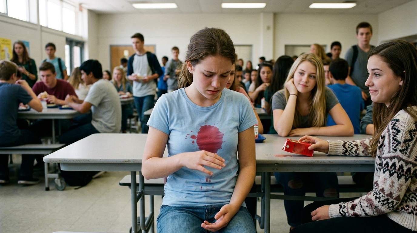 That cafeteria juice box ruined more than just my shirt.