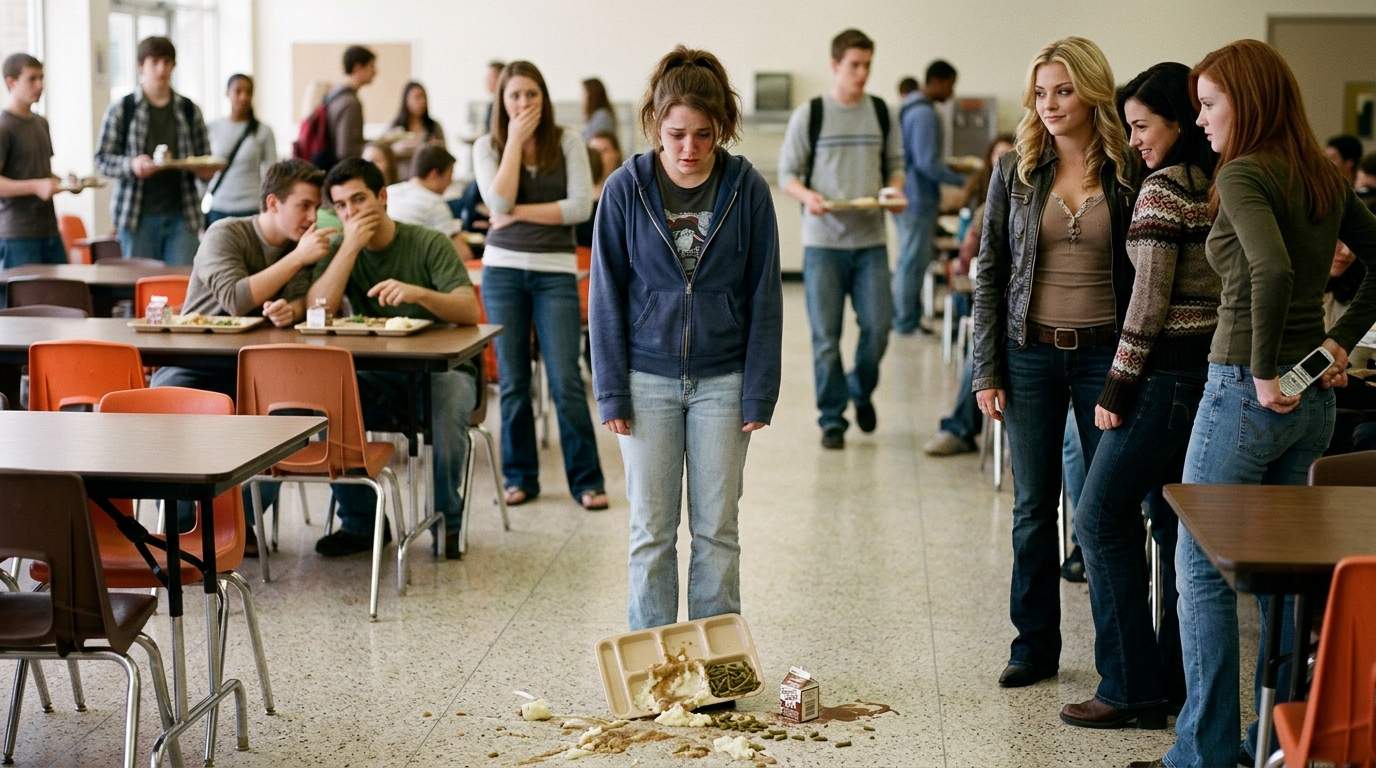 I still remember the silence after my lunch tray hit the floor.