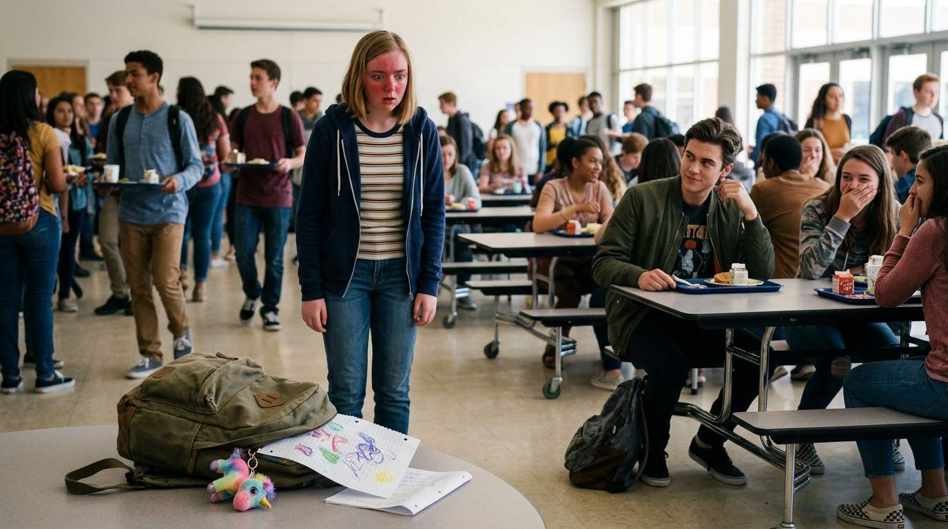 My backpack chose the worst moment to betray me in the cafeteria.