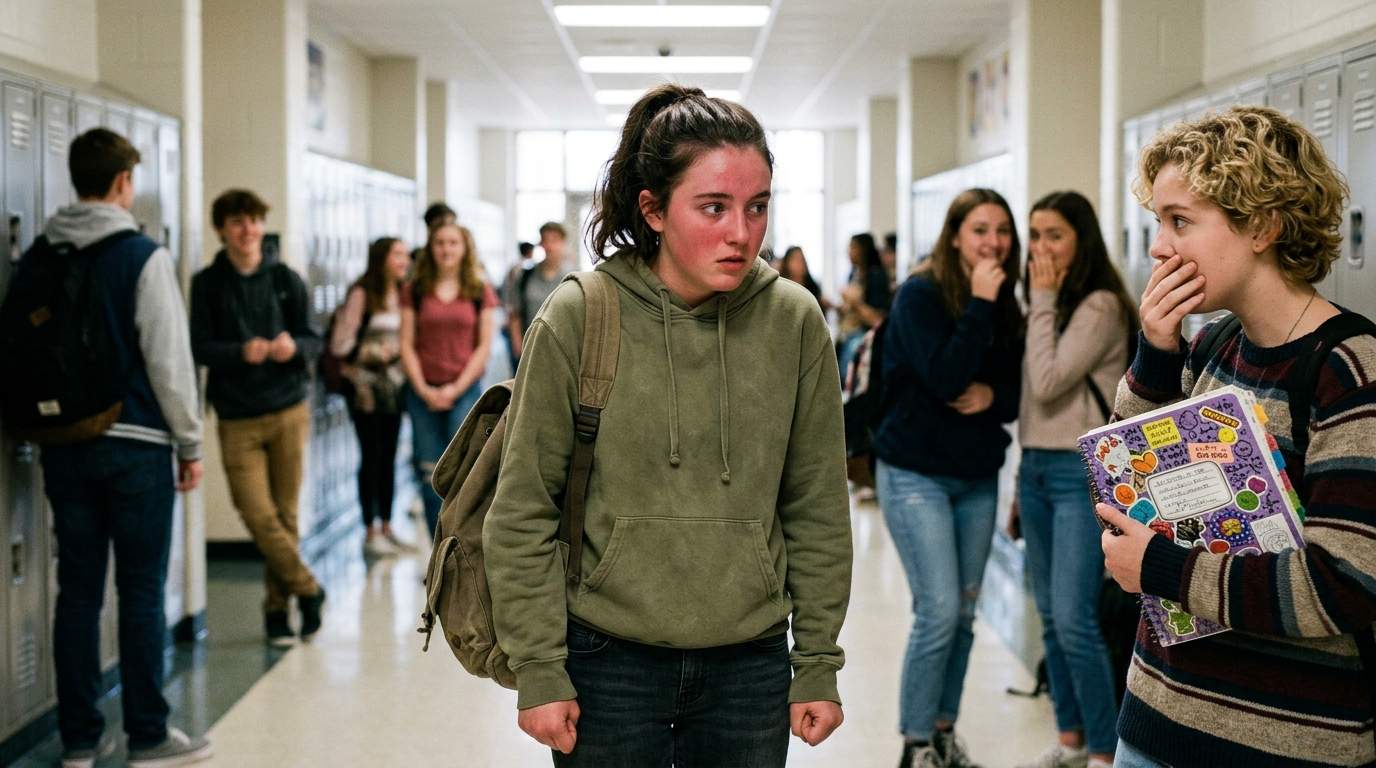 They pulled my private journal out of my backpack in the crowded hallway.