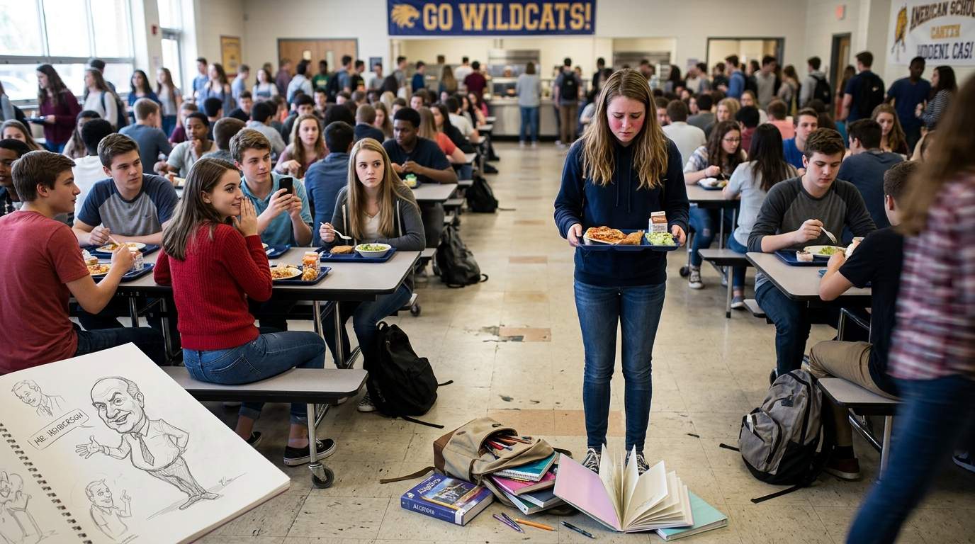 The day my art sketchbook scattered across the cafeteria floor