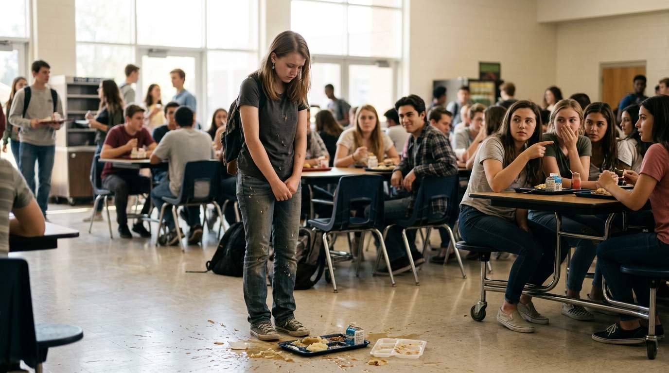 I still feel the cafeteria floor underneath my feet after my lunch went everywhere.