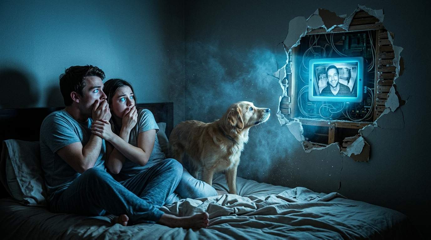 Old House Mystery: Couple's Loyal Dog Unearths Terrifying Hidden Room in Bedroom Wall, Revealing a Sinister Secret that Shatters Their Peace.