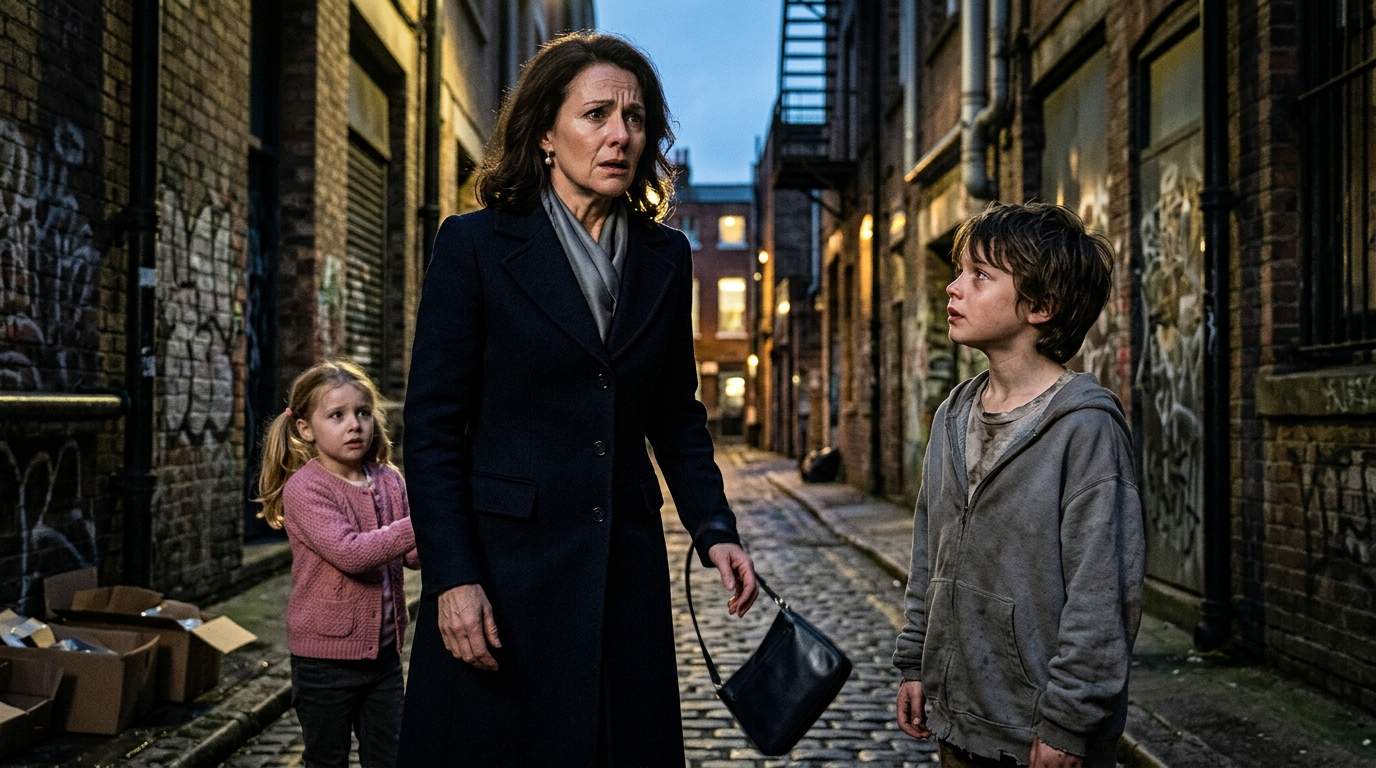 Elegant Mother Confronts Homeless Boy, Unearthing a Shocking Family Secret and Her Hidden Past.