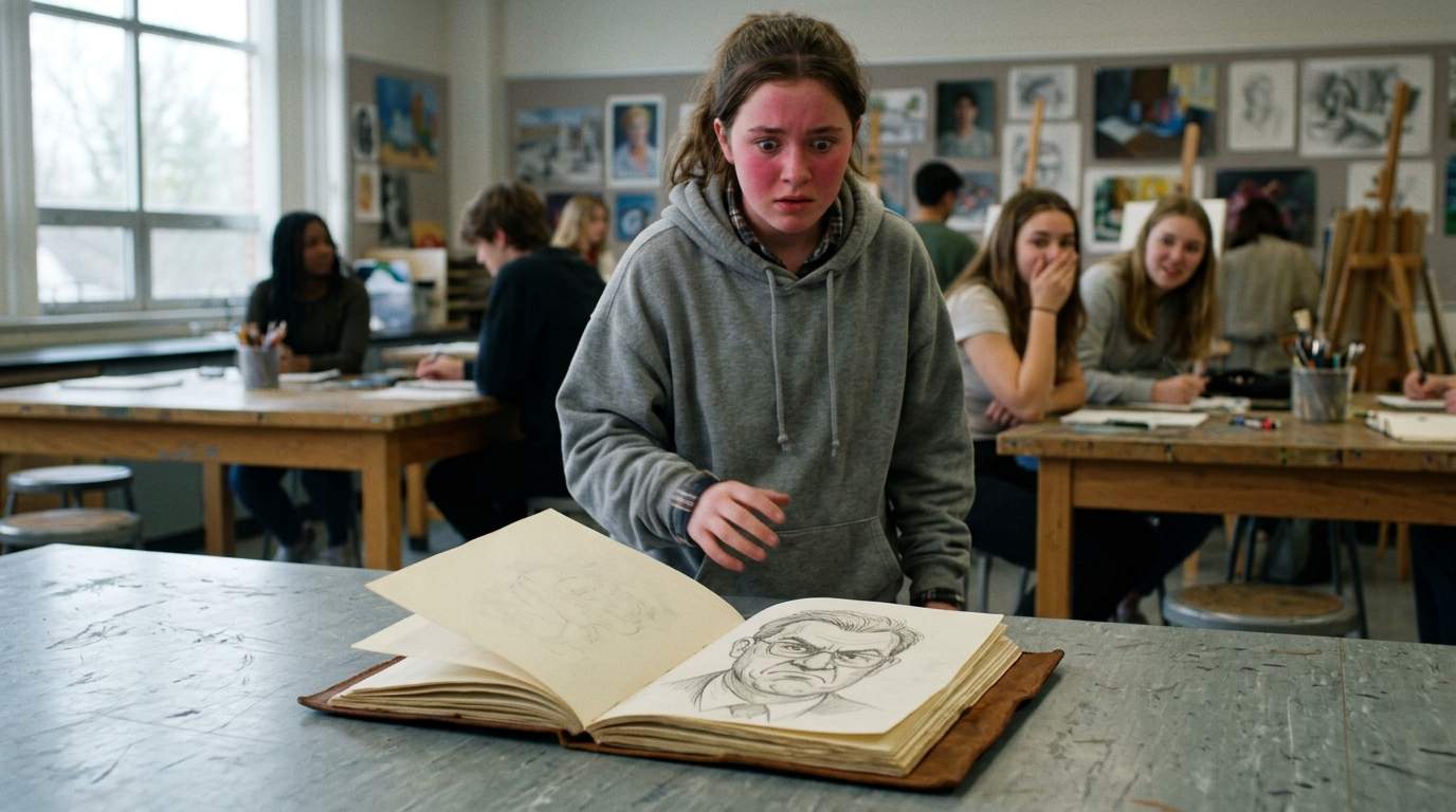 I still remember her dropping my sketchbook in front of everyone.