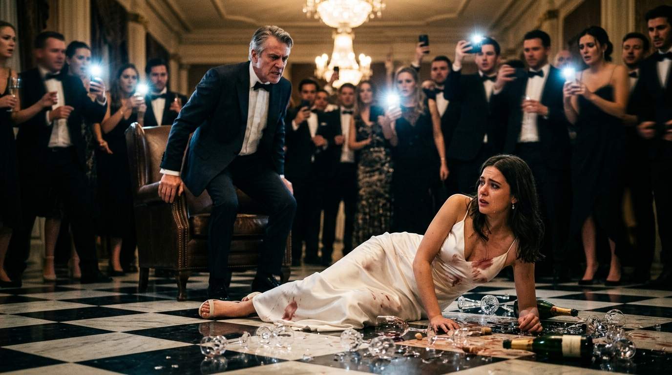 White Silk Ruined at Luxury Gala: Billionaire's Roaring Fury Exposes Family's Darkest Secret