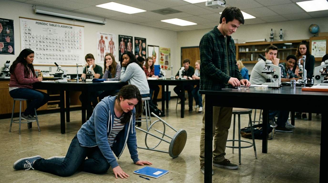 I still feel the shock of the floor hitting me after my lab stool disappeared.