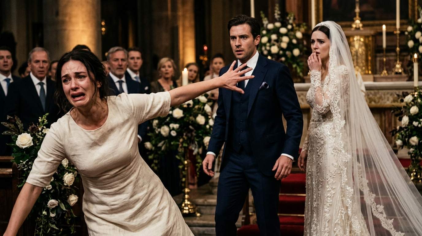Bridal Scandal Explodes: Mystery Woman Exposes Groom's Shocking Past at Lavish Wedding!