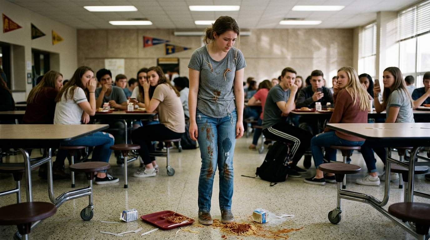 I still remember the silence when my lunch tray hit the cafeteria floor.